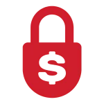 An icon of a lock with a dollar sign on it, representing a fixed-fee arrangement.